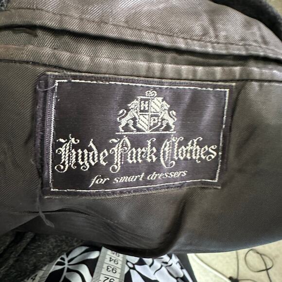 Vintage Hyde Park Clothes Alpaca Blend Wool Overcoat Gray 43L USA Union Made - Picture 4 of 9